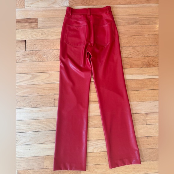 A.L.C faux leather red pants - Picture 3 of 5